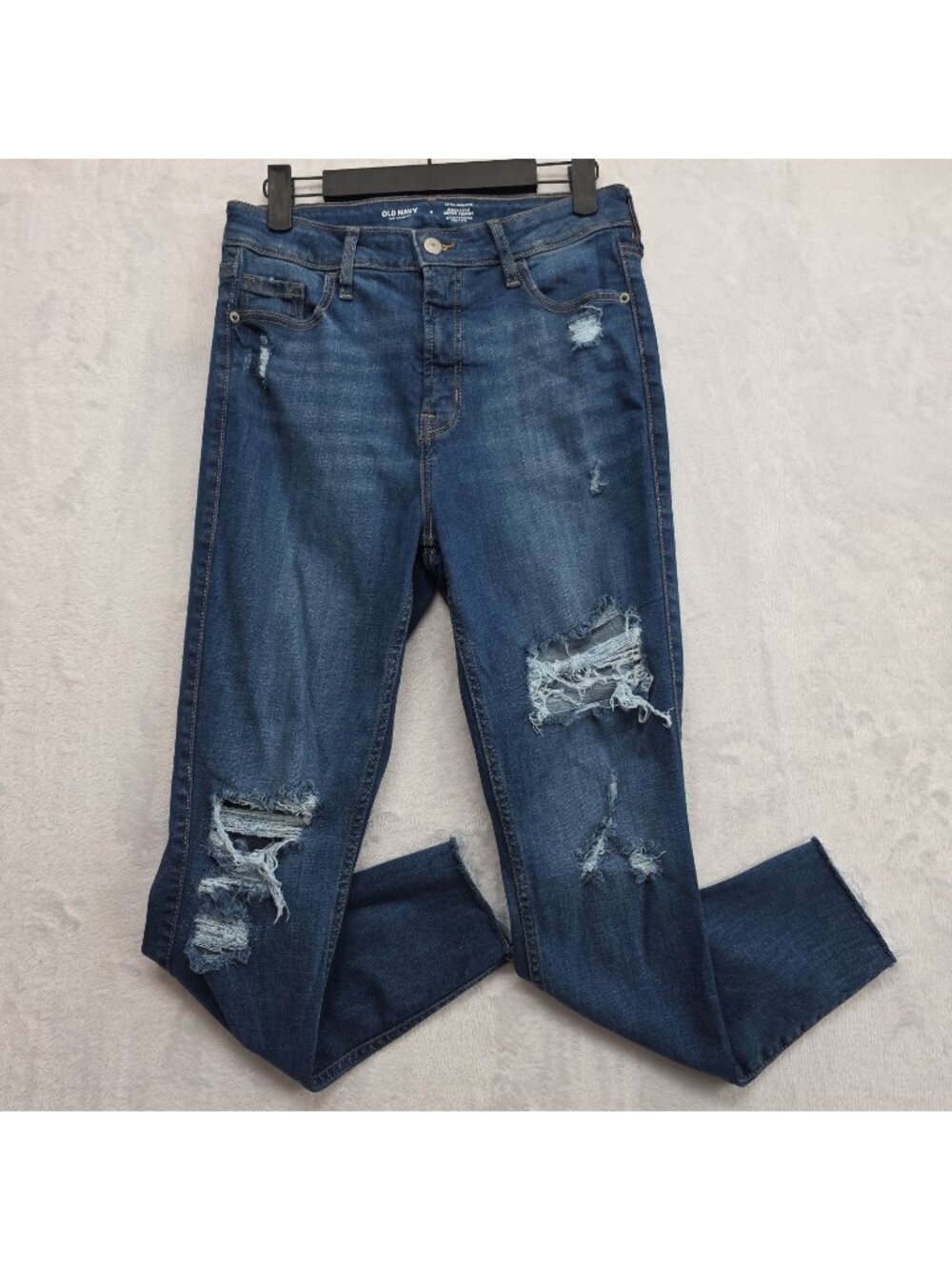 Old Navy Rockstar Super Skinny Extra High Rise Jeans Size 6 Distressed Raw Hem